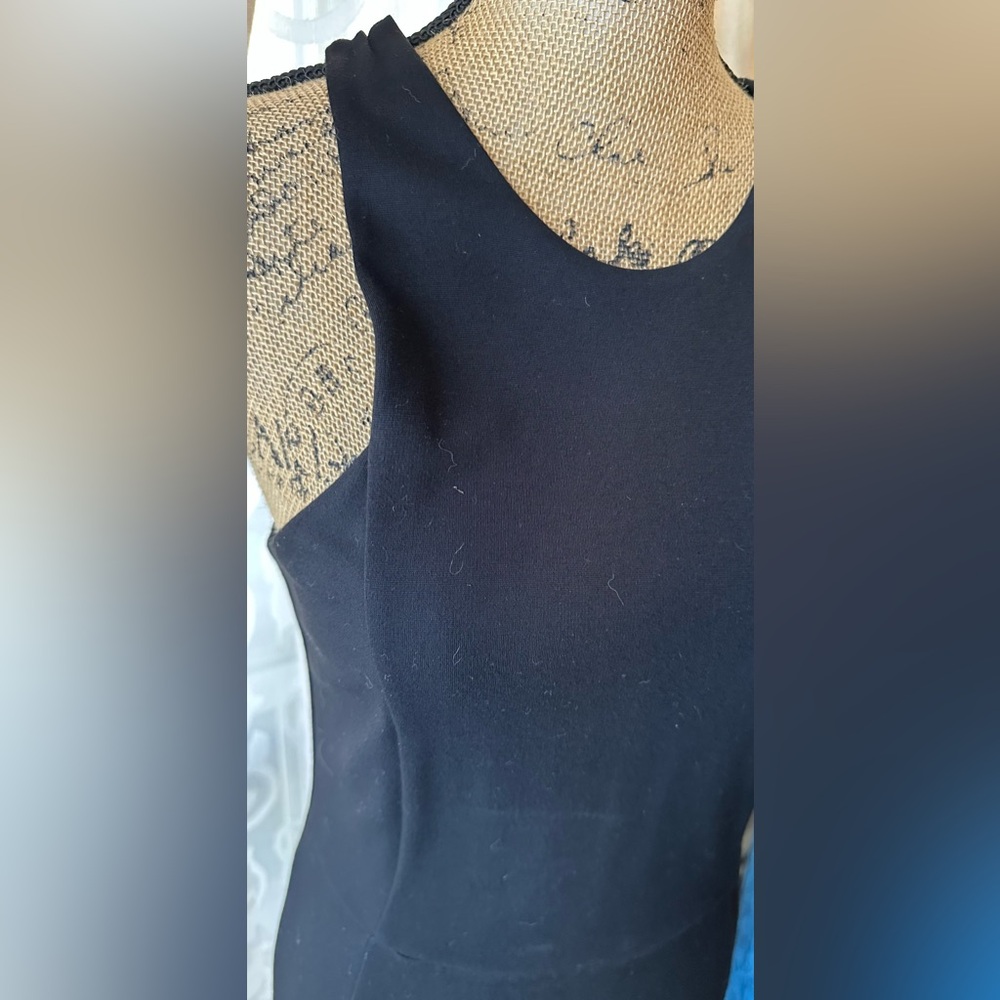 Felicity & Coco Classic Black Full Back Zip Sleeveless Sheath Dress - Picture 3 of 11